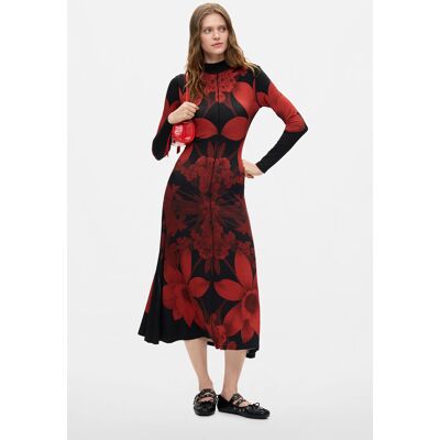 Desigual, Gebreide jurk met lange mouwen, Dames, Viscose, Zwart, L Desigual, Gebreide jurk met lange mouwen, Dames, Viscose, Zwart, L