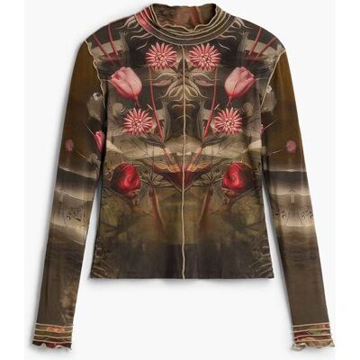 Desigual, Bedrukte coltrui, Dames, Viscose, Zwart, XS Desigual, Bedrukte coltrui, Dames, Viscose, Zwart, XS