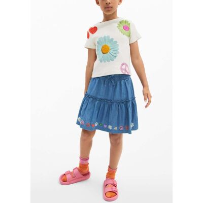 Desigual, Denim minirok, Lyocell, Blauw, 3/4 Desigual, Denim minirok, Lyocell, Blauw, 3/4