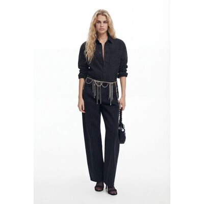 Desigual, Rechte jeans met stiksels, Zwart, 36 Desigual, Rechte jeans met stiksels, Zwart, 36