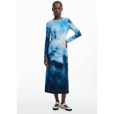 Desigual, Lange jurk met landschapprint, Viscose, S Desigual, Lange jurk met landschapprint, Viscose, S