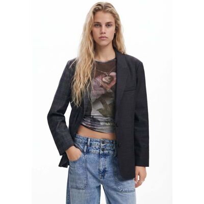 Desigual, Asymmetrische blazer, Zwart, M Desigual, Asymmetrische blazer, Zwart, M