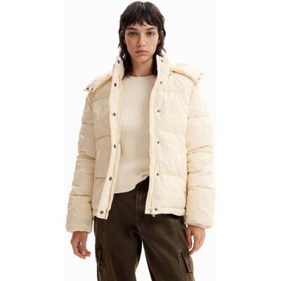 Desigual, Gewatteerd jack met textuur, Wit, XS Desigual, Gewatteerd jack met textuur, Wit, XS