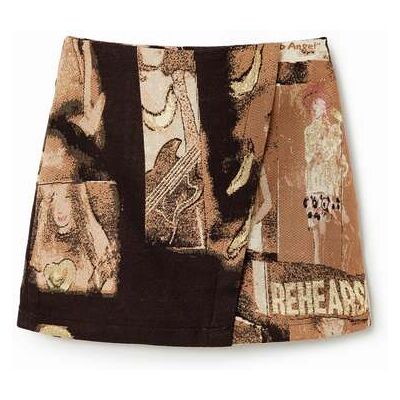 Desigual, Arty jacquard minirok, Zwart, XL Desigual, Arty jacquard minirok, Zwart, XL