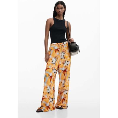 Desigual, Vloeiende bloemenbroek, Dames, Viscose, Blauw, XS Desigual, Vloeiende bloemenbroek, Dames, Viscose, Blauw, XS