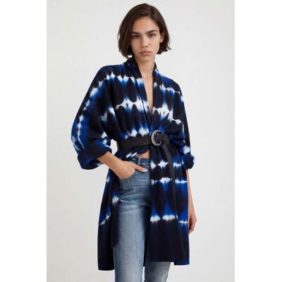 Desigual, Gebreid open tie-dye jack, Blauw, L Desigual, Gebreid open tie-dye jack, Blauw, L