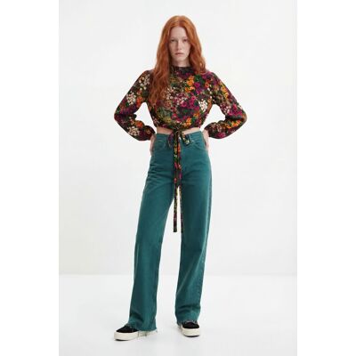 Desigual, Spijkerbroek met wijde pijpen, Katoen, Groen, 34 Desigual, Spijkerbroek met wijde pijpen, Katoen, Groen, 34