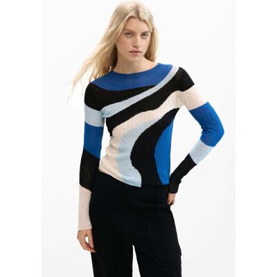 Desigual, Blauwe gebreide trui, Dames, Groen, XS Desigual, Blauwe gebreide trui, Dames, Groen, XS