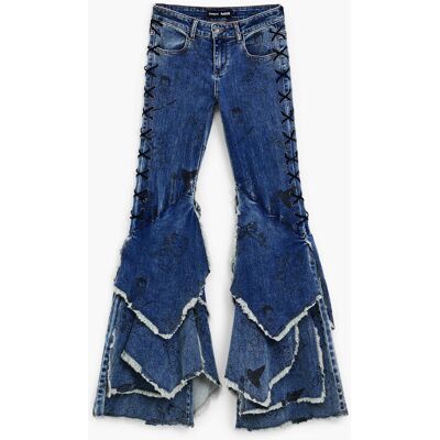 Desigual, María Escoté spijkerbroek, Dames, Katoen, Blauw, M Desigual, María Escoté spijkerbroek, Dames, Katoen, Blauw, M