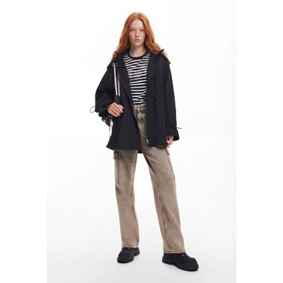 Desigual, Waterdichte parka met capuchon, Polyamide, Zwart, S Desigual, Waterdichte parka met capuchon, Polyamide, Zwart, S