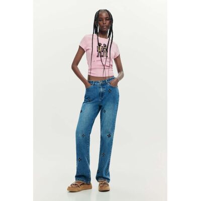 Desigual, Slim jeansbroek, Dames, Katoen, Blauw, 34 Desigual, Slim jeansbroek, Dames, Katoen, Blauw, 34