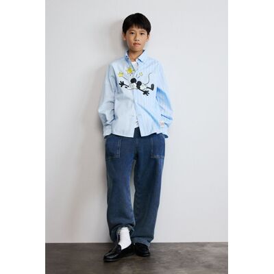 Desigual, Bedrukte Mickey™-overhemd, Kinderen, Katoen, Blauw, 13/14 Desigual, Bedrukte Mickey™-overhemd, Kinderen, Katoen, Blauw, 13/14
