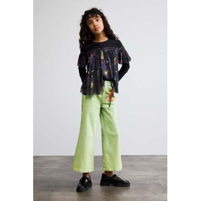 Desigual, Charm spijkerbroek, Kinderen, Katoen, Groen, 7/8 Desigual, Charm spijkerbroek, Kinderen, Katoen, Groen, 7/8