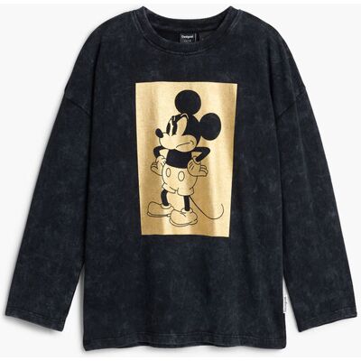 Desigual, Lange mouw T-shirt Mickey Mouse™, Kinderen, Katoen, Zwart, 13/14 Desigual, Lange mouw T-shirt Mickey Mouse™, Kinderen, Katoen, Zwart, 13/14
