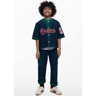 Desigual, Gestreepte spijkerbroek, Kinderen, Blauw, 3/4 Desigual, Gestreepte spijkerbroek, Kinderen, Blauw, 3/4