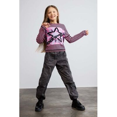 Desigual, Gestreepte trui met ster, Kinderen, Rood, 7/8 Desigual, Gestreepte trui met ster, Kinderen, Rood, 7/8