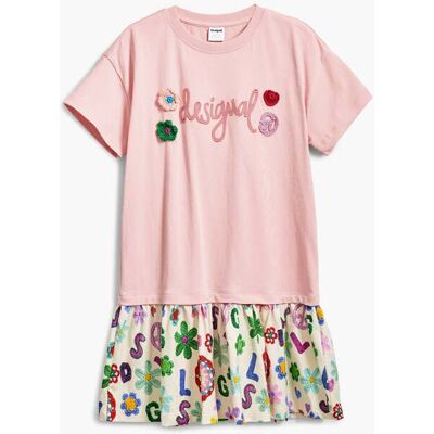 Desigual, Bloemenjurk, Katoen, Rood, 3/4 Desigual, Bloemenjurk, Katoen, Rood, 3/4