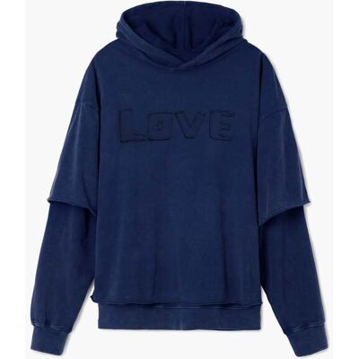 Desigual, Dubbelmouwige sweatshirt, Katoen, Blauw, M Desigual, Dubbelmouwige sweatshirt, Katoen, Blauw, M