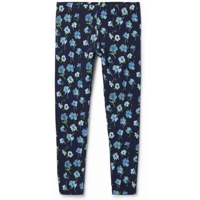 Desigual, Lange legging met bloemen, Katoen, Blauw, M Desigual, Lange legging met bloemen, Katoen, Blauw, M