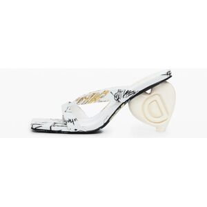 Desigual, Haksandaal met hartjesprint, Katoen, Wit, 37 Desigual, Haksandaal met hartjesprint, Katoen, Wit, 37