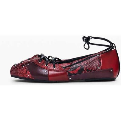 Desigual, Ballerina met touwen, Polyurethaan, Rood, 37 Desigual, Ballerina met touwen, Polyurethaan, Rood, 37
