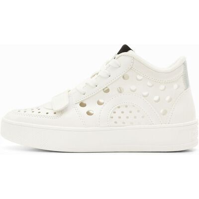 Desigual, Hoge sneakers met gaatjes, Polyurethaan, Wit, 39 Desigual, Hoge sneakers met gaatjes, Polyurethaan, Wit, 39