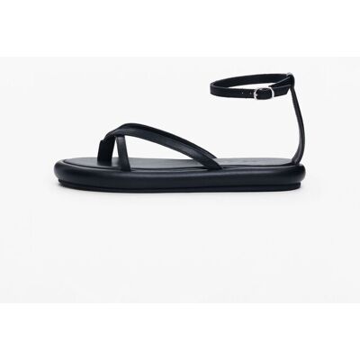 Desigual, Platte sandalen met enkelbandje, Dames, Cow Leather, Zwart, 38 Desigual, Platte sandalen met enkelbandje, Dames, Cow Leather, Zwart, 38