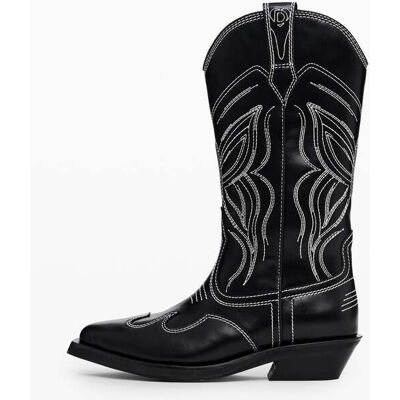 Desigual, Cowboylaars, Cow Leather, Zwart, 36 Desigual, Cowboylaars, Cow Leather, Zwart, 36