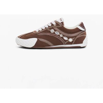 Desigual, Spiegelsneakers, Polyurethaan, Bruin, 36 Desigual, Spiegelsneakers, Polyurethaan, Bruin, 36