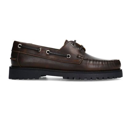 Sacha Bruine leren bootschoenen bruin vrouw 39 Sacha Bruine leren bootschoenen bruin vrouw 39