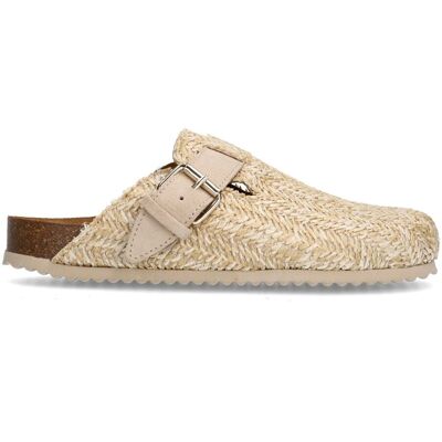 Sacha Beige raffia clogs met gesp beige vrouw 42 Sacha Beige raffia clogs met gesp beige vrouw 42