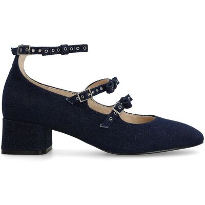Sacha Donkerblauwe denim Mary Jane's blauw vrouw 42 Sacha Donkerblauwe denim Mary Jane's blauw vrouw 42