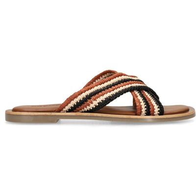 Sacha Bruine gevlochten slippers bruin vrouw 38 Sacha Bruine gevlochten slippers bruin vrouw 38