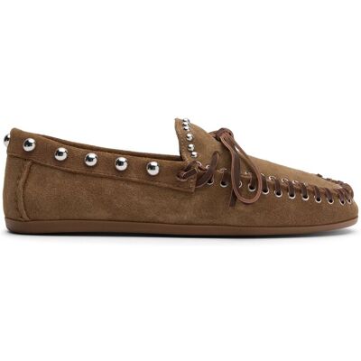 Sacha Bruine suède bootschoenen met studs bruin vrouw 39 Sacha Bruine suède bootschoenen met studs bruin vrouw 39