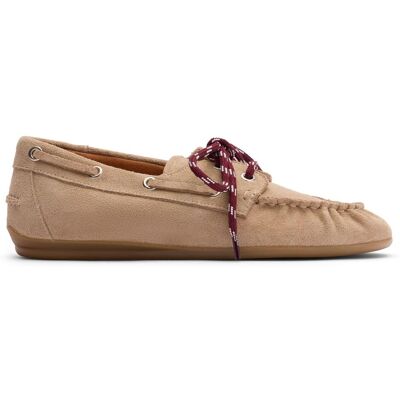 Sacha Beige suède bootschoenen met rode veters beige vrouw 36 Sacha Beige suède bootschoenen met rode veters beige vrouw 36