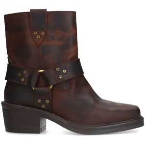 Sacha Donkerbruine leren biker boots bruin vrouw 36 Sacha Donkerbruine leren biker boots bruin vrouw 36