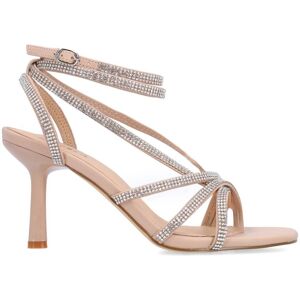 Sacha Beige strass sandalen met hak beige vrouw 37 Sacha Beige strass sandalen met hak beige vrouw 37