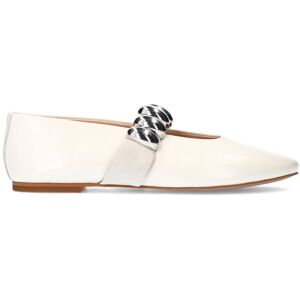 Sacha Off white leren ballerina's met zilverkleurige studs bruin vrouw 42 Sacha Off white leren ballerina's met zilverkleurige studs bruin vrouw 42