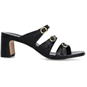Sacha Zwarte leren sandalen met hak en gespen zwart vrouw 36 Sacha Zwarte leren sandalen met hak en gespen zwart vrouw 36