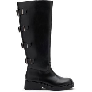 Sacha Zwarte multi buckle biker boots met brede schacht zwart vrouw 36 Sacha Zwarte multi buckle biker boots met brede schacht zwart vrouw 36