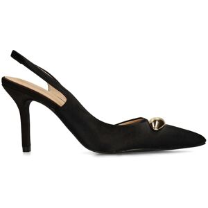 Sacha Zwarte slingback pumps met goudkleurig detail zwart vrouw 41 Sacha Zwarte slingback pumps met goudkleurig detail zwart vrouw 41