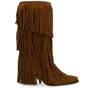 Sacha Cognac suède cowboylaarzen met franjes bruin vrouw 37 Sacha Cognac suède cowboylaarzen met franjes bruin vrouw 37