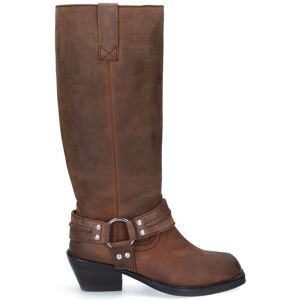 Sacha Bruine leren biker boots bruin vrouw 39 Sacha Bruine leren biker boots bruin vrouw 39