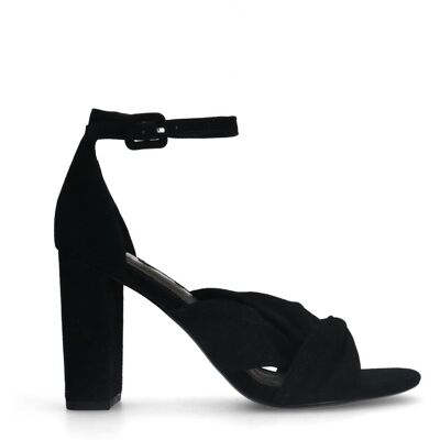 Sacha Zwarte geknoopte suède sandalen met hak zwart vrouw 41 Sacha Zwarte geknoopte suède sandalen met hak zwart vrouw 41