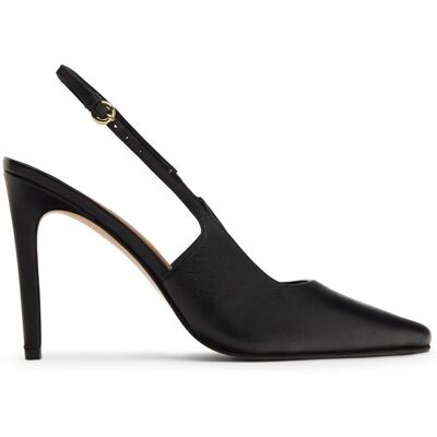 Sacha Zwarte leren slingback pumps zwart vrouw 38 Sacha Zwarte leren slingback pumps zwart vrouw 38