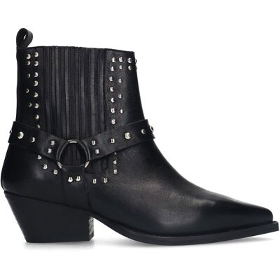 Sacha Zwarte leren western enkellaarsjes met studs zwart vrouw 37 Sacha Zwarte leren western enkellaarsjes met studs zwart vrouw 37