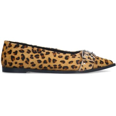 Sacha Leopard buckle ballerina's beige vrouw 37 Sacha Leopard buckle ballerina's beige vrouw 37