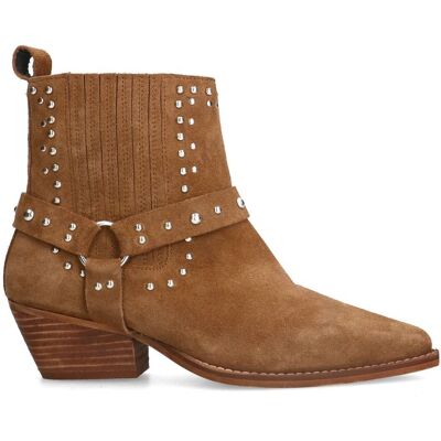 Sacha Cognac suède western enkellaarsjes met studs bruin vrouw 36 Sacha Cognac suède western enkellaarsjes met studs bruin vrouw 36