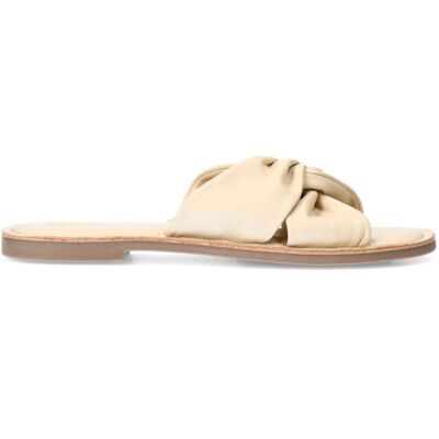 Sacha Off white leren slippers met knoop detail wit vrouw 36 Sacha Off white leren slippers met knoop detail wit vrouw 36