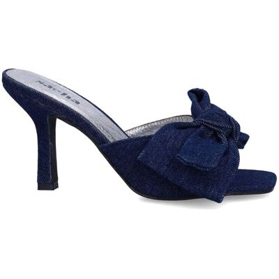 Sacha Donkerblauwe muiltjes met hak en strik blauw vrouw 36 Sacha Donkerblauwe muiltjes met hak en strik blauw vrouw 36